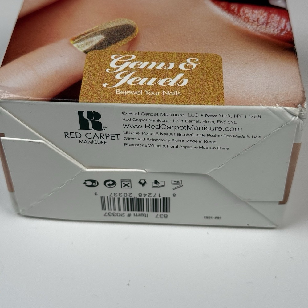 Red Carpet Golden Dust LED Gel Polish Nail Art Kit Gems Jewels Bejewel Manicure - Picture 3 of 6